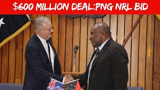 PNG Prime Minister James Marape comments on the PNG NRL Bidpngsun8958 [upl. by Ahseined]