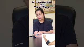 How to use Elbow Brace for Tennis Elbow ytshorts elbowbrace tenniselbow physiotherapy braces [upl. by Yrotciv397]