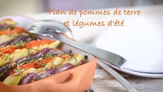 Recette de tian de pommes de terre et légumes dété [upl. by Hsilgne]