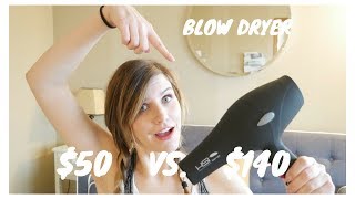 50 HAIR DRYER vs 140 HAIR DRYER  Round Brush Tutorial [upl. by Aleacin]