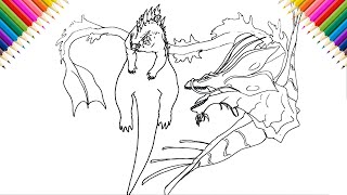 How to draw Godzilla vs Tiamat  Godzilla x Kong The New Empire [upl. by Sena]