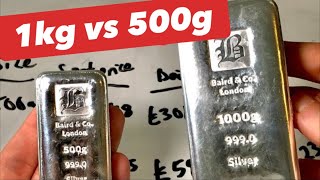 Should I buy a 1kg Silver Bar or 500g Silver Bullion Bar investment in the UK Premiums and VAT [upl. by Valenba]