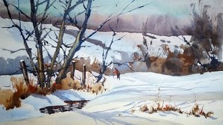 Painting a Snow Scene in Watercolour [upl. by Lienet]