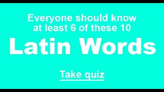 Quiz  Latin words [upl. by Roslyn]