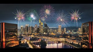 Frankfurt am Main Germany Silvester Feuerwerk  New Years Countdown and Fireworks 202324 [upl. by Irving]