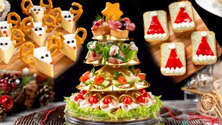 Christmas snacks  Delicious Pyramid Christmas trees Santas reindeers hats and strawberries [upl. by Rew465]