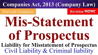 Misstatement of Prospectus Liability for Misstatement of Prospectus Civil and Criminal liability [upl. by Newberry]