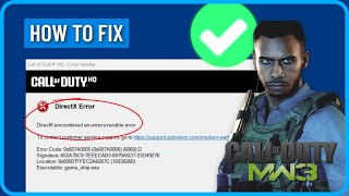 Modern Warfare 3 DirectX Error New Fix  How to Fix MW3 DirectX Encountered an Unrecoverable Error [upl. by Laehcar]