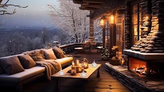 Winter Jazz Music in a Cozy Café 🎹 Smooth Jazz Background with Fireplace Sounds for Relaxation [upl. by Garth]