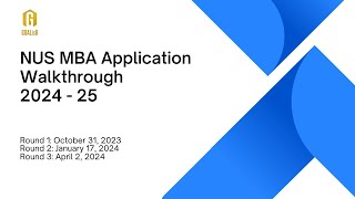 NUS MBA 2024  Application walkthrough for NUS MBA 2024 gmat mba businessschool gre [upl. by Faustena]