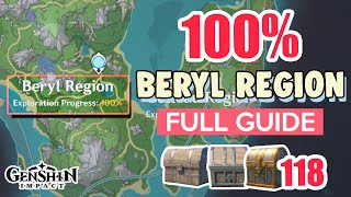 How to Beryl Region 100 FULL Exploration ⭐ Fontaine ALL CHESTS GUIDE 40【 Genshin Impact 】 [upl. by Remde605]