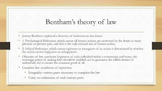 Bentham Theory of LawChapter 1Jurisprudence Interpretation amp General LawsExecutive Programme [upl. by Oninotna]