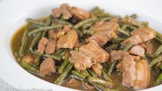 Pork Adobo with Sitaw  Adobong Baboy  String Beans Adobo  Panlasang Pinoy [upl. by Yorick]