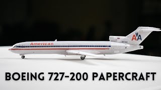 1144 Boeing 727200 American Airlines  Citycraft Paper Model [upl. by Peck356]