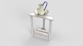 Old Enamel Wash Basin and Jug 3D Model [upl. by Yreffeg]