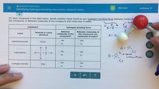 ALEKS  Identifying Hydrogen Bonding Interactions Between Molecules [upl. by Iemaj]