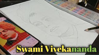 Swami Vivekananda drawing grid method drawing [upl. by Mw]