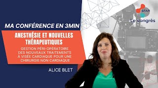 Anesthésie et nouvelles thérapeutiques  gestion périopératoire des nouveaux traitements à [upl. by Dyan450]