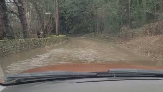 Driving through flood water near Pateley Bridge in February 2022 [upl. by Yelnik804]