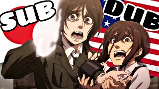 PIECK HAND CUT OFF DUB vs SUB  Attack on Titan the Final Season Episode 17 [upl. by Burnard126]