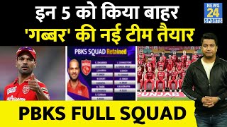 IPL 2024 PBKS Full Squad Retention और Released के बाद कैसी है Shikhar Dhawan की Team [upl. by Assilanna234]