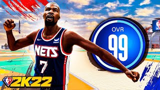 99 OVR KEVIN DURANT BUILD is OVERPOWERED on NBA 2K22 [upl. by Rabka]