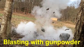 Blasting rock with gunpowder Spränga berg med krut [upl. by Crin718]