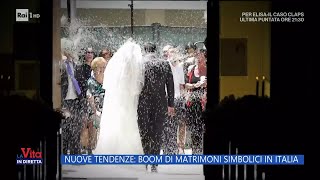 Nuove tendenze boom di matrimoni simbolici in Italia  La vita in diretta 07112023 [upl. by Simsar]