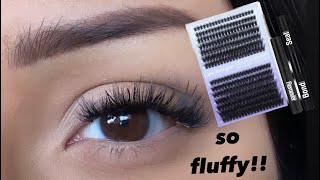 DIY Lash Clusters Fluffy Eyelash Extension Kit Amazon Geeneiya [upl. by Odelia]