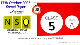 202324 Class 5 NSO question paper with answer  SOF science Olympiad grade 5 solved papernsoclass5 [upl. by Noleta]