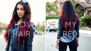 How I Dyed My Hair Ombre Red Without bleach [upl. by Okubo360]