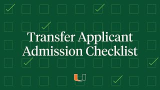 Transfer Applicant Admission Checklist [upl. by Abas845]