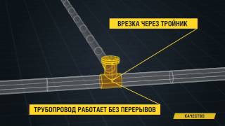 Врезка в трубопровод под давлением без остановки транспортировки продукта [upl. by Mmada]