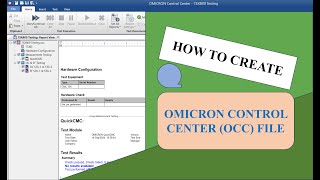 How To Create Omicron OCC File Comprehensive Way [upl. by Anawal]