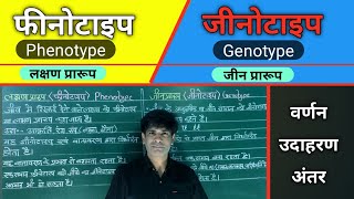 Phenotype And Genotype फीनोटाइप एवं जीनोटाइप। फीनोटाइप एवं जीनोटाइप में अंतर। उदाहरण। [upl. by Lole828]