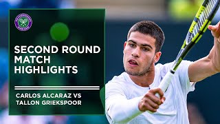 Tallon Griekspoor vs Carlos Alcaraz Second Round Highlights [upl. by Liddy]