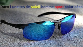 Duco Lunettes de soleil homme sport polarisées Lunettes de conduite avec monture en métal Incassable [upl. by Aerdnaxela]