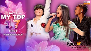 JUNIOR EUROVISION 2024  FIRST REHEARSALS  MY TOP 17 DAY 2 [upl. by Claudelle88]