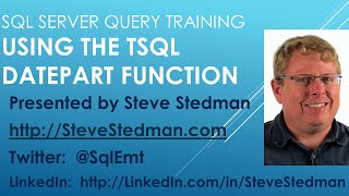 Using the TSQL DatePart Function [upl. by Nnylyoj457]