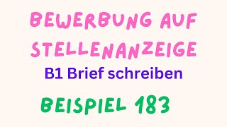 Bewerbung als Rezeptionistin B1 Brief schreiben Beispiel 183  germanlevelb1  briefschreiben [upl. by Washington]