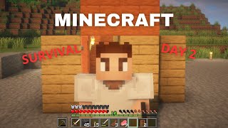 DAY 2 MELANJUTKAN SURVIVAL  MINECRAFT SURVIVAL [upl. by Soinotna803]