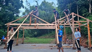 Happy to have everyone and Mr DT come to help build the new CABIN Build a solid frame [upl. by Eiboh901]