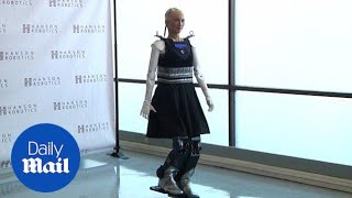 Steps for Sophia as humanoid robot can now move around  Daily Mail [upl. by Cheslie300]