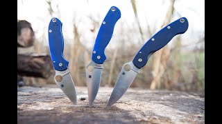 Vergleich Spyderco CPMS110V Military vs Paramilitary 2 vs Para 3 [upl. by Tnilf147]