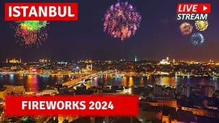 Live Fireworks New Year’s Eve 2024 in Istanbul Walking Tour  HDR 4k 60fps [upl. by Trenton]