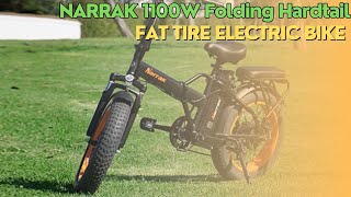 NARRAK 1100W Folding Hardtail Fat Tire Electric Bike [upl. by Brynne789]