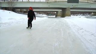 Lace em up and skate down Winnipegs river trail [upl. by Moureaux]