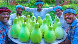 BOTTLE GOURD  Sorakkai Mutton Gravy Recipe  Delicious Bottle Gourd Recipe Cooking In Village [upl. by Neelhtac]