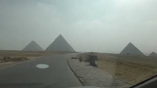 Some views as we drive towards Khufus restaurant near Gizas Pyramids in Cairo Egypt [upl. by Anolla]