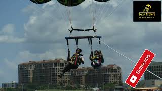 Parasailing in Clear Water Beach USA  First Time Parasailing  Beach Activity Parasailing [upl. by Nnylatsyrc]